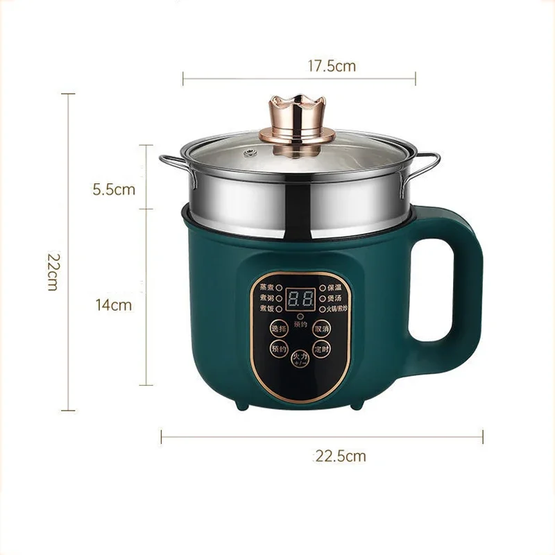 Household Electric Cooking Machine 1-2 People Hot Pot Stew Heating Eggs Soup Non-stick Pan Multifunction Electric Rice Cooker