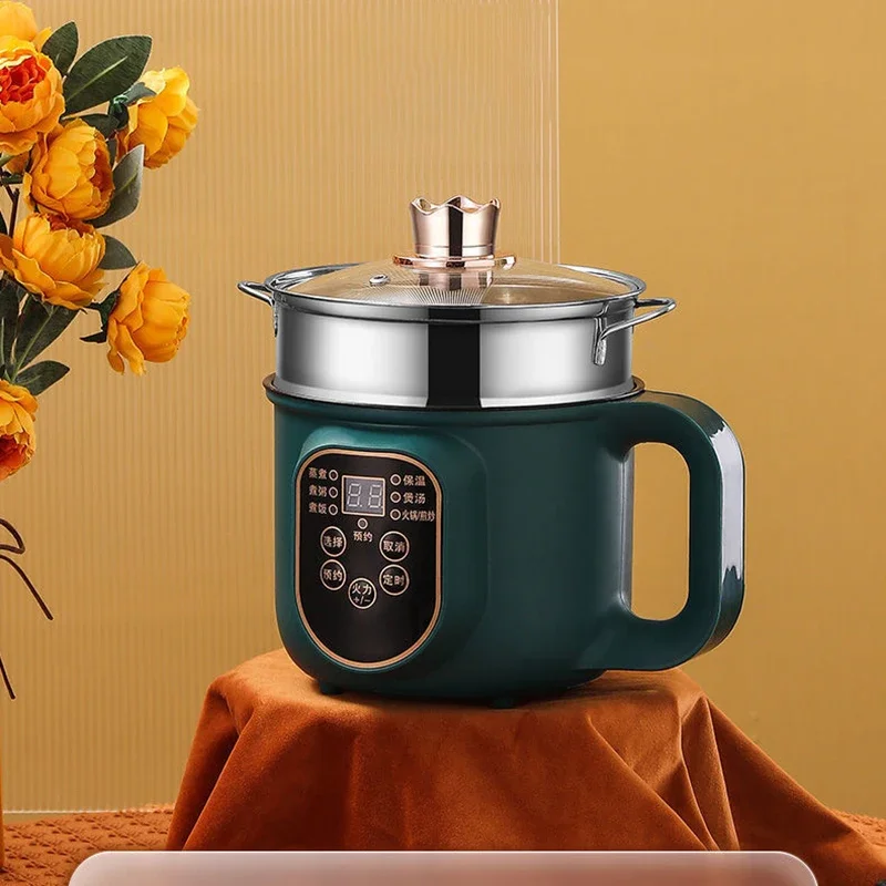 Household Electric Cooking Machine 1-2 People Hot Pot Stew Heating Eggs Soup Non-stick Pan Multifunction Electric Rice Cooker