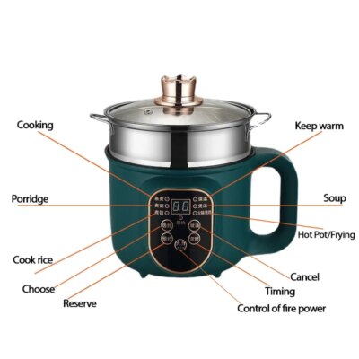 Household Electric Cooking Machine 1-2 People Hot Pot Stew Heating Eggs Soup Non-stick Pan Multifunction Electric Rice Cooker - Image 6