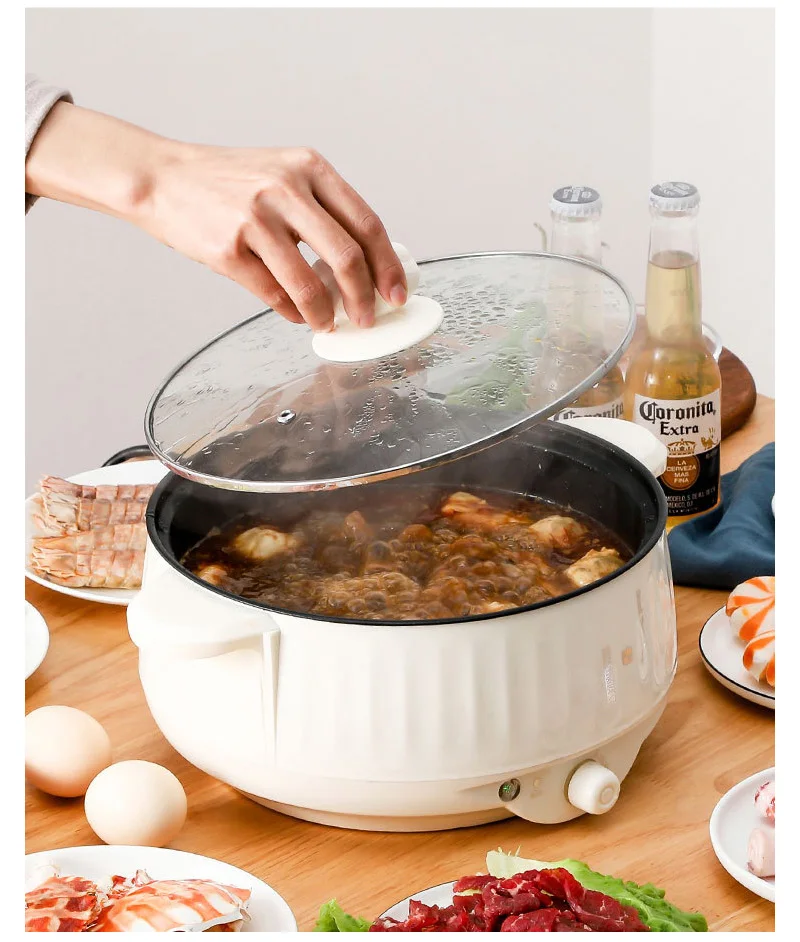 1.7L Multicooker Single/Double Layer Electric Pot 1-2 People Household Non-stick Pan Hot Pot Rice Cooker Cooking Appliances