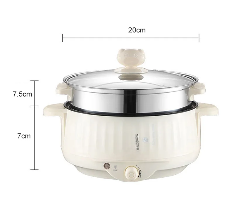 1.7L Multicooker Single/Double Layer Electric Pot 1-2 People Household Non-stick Pan Hot Pot Rice Cooker Cooking Appliances