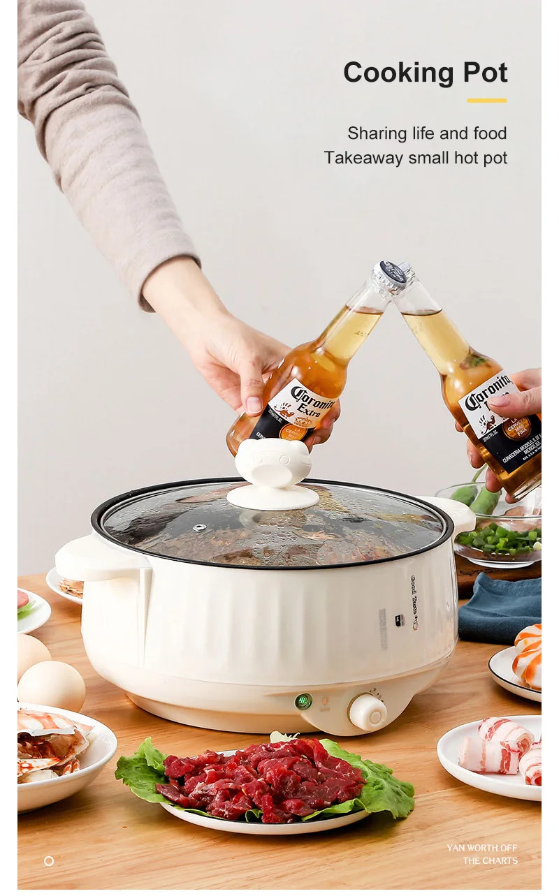 1.7L Multicooker Single/Double Layer Electric Pot 1-2 People Household Non-stick Pan Hot Pot Rice Cooker Cooking Appliances