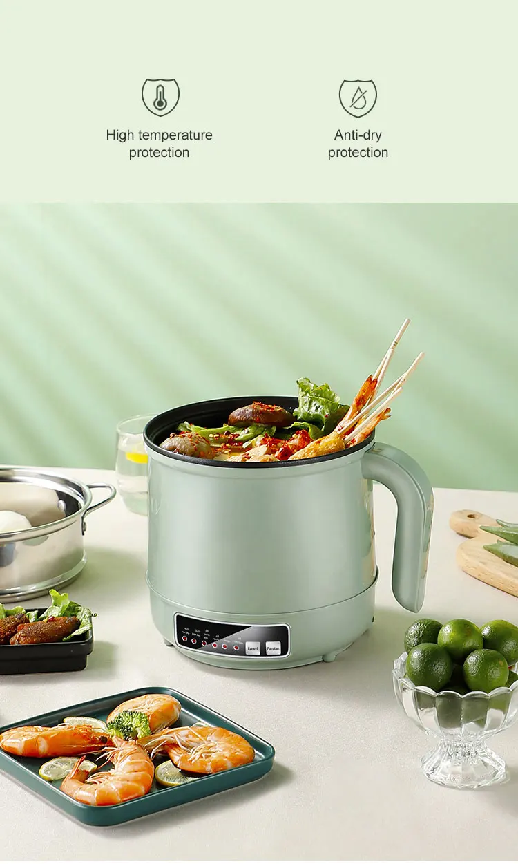 Mini Multifunction Electric Cooking Machine 1.7L Single/Double Layer Hot Pot Intelligent Electric Rice Cooker Non-stick Pan Pots