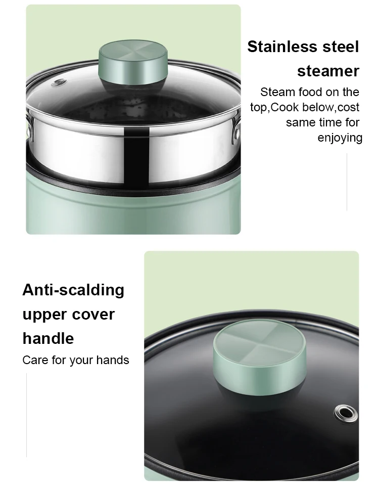 Mini Multifunction Electric Cooking Machine 1.7L Single/Double Layer Hot Pot Intelligent Electric Rice Cooker Non-stick Pan Pots