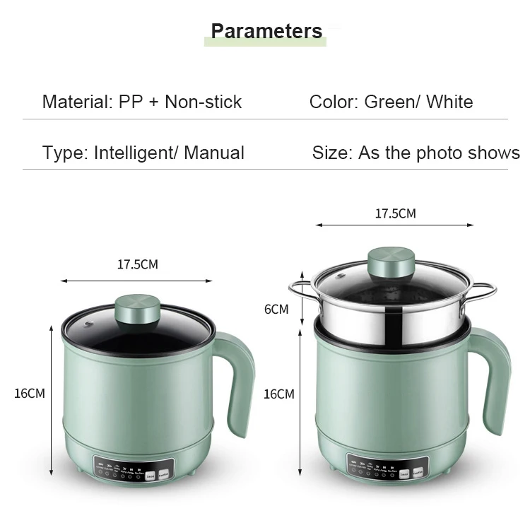 Mini Multifunction Electric Cooking Machine 1.7L Single/Double Layer Hot Pot Intelligent Electric Rice Cooker Non-stick Pan Pots
