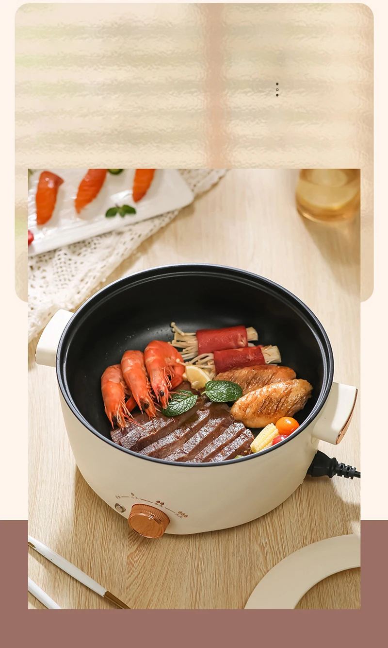 220V 110V Multifunction Cooker Household Single/Double Layer Hot Pot Mini Electric Cooking Machine Hot Pot Non-stick Pan Pots