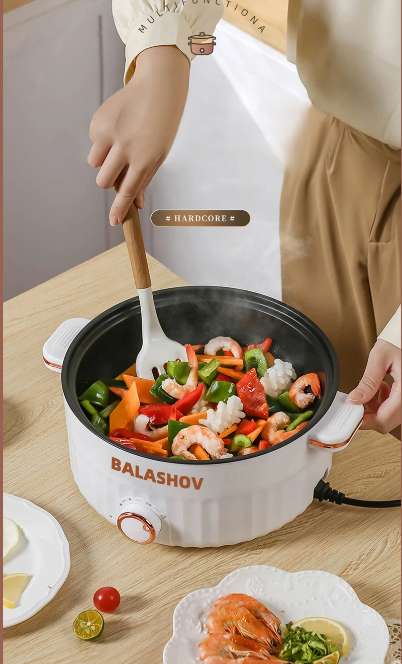 220V 110V Multifunction Cooker Household Single/Double Layer Hot Pot Mini Electric Cooking Machine Hot Pot Non-stick Pan Pots