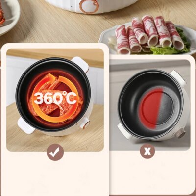 220V 110V Multifunction Cooker Household Single/Double Layer Hot Pot Mini Electric Cooking Machine Hot Pot Non-stick Pan Pots - Image 3
