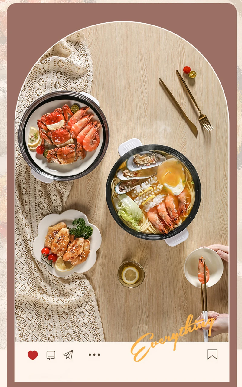 220V 110V Multifunction Cooker Household Single/Double Layer Hot Pot Mini Electric Cooking Machine Hot Pot Non-stick Pan Pots