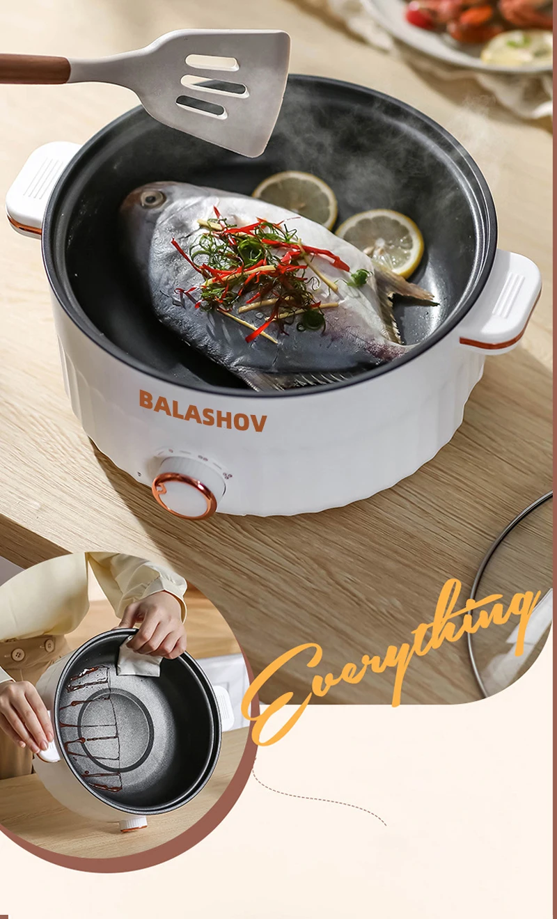 220V 110V Multifunction Cooker Household Single/Double Layer Hot Pot Mini Electric Cooking Machine Hot Pot Non-stick Pan Pots