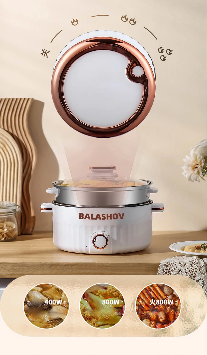 220V 110V Multifunction Cooker Household Single/Double Layer Hot Pot Mini Electric Cooking Machine Hot Pot Non-stick Pan Pots