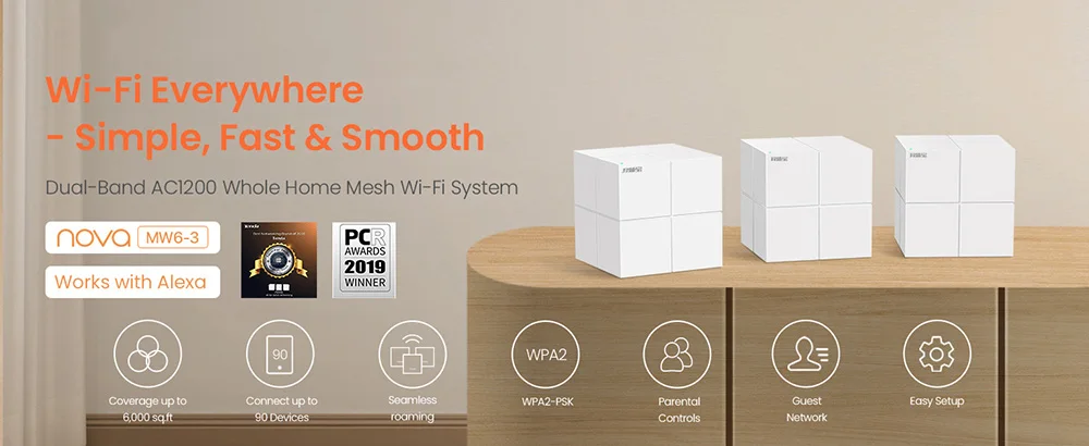Tenda AX3000 WiFi6 Mesh System EM/MX12 Wireless Router Wi-Fi6 Mesh WiFi Router up to 7000 sq.ft. Wifi range extender WIFI 6 Mesh