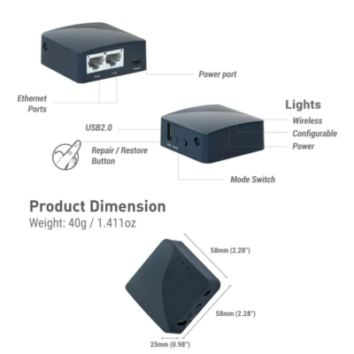 GL.iNet AR300M16 Portable Mini Travel Wireless Pocket Router With Access Point Extender WDS OpenWrt - Image 3