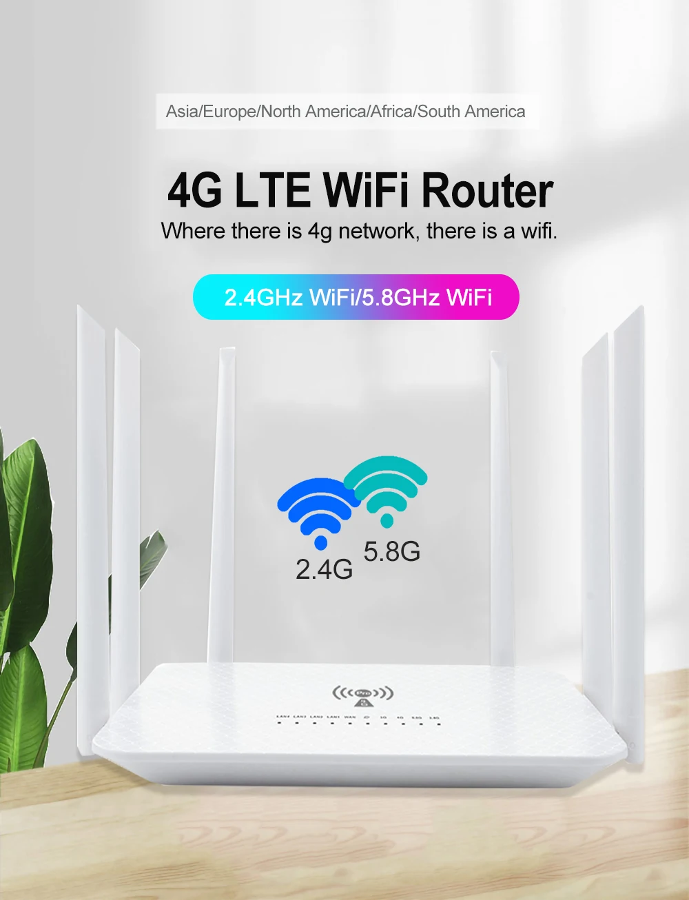 Benton Dual Band AC1200Mbps 4G SIM WiFi Router WiFi5 2.4G 5.8G 4G 4G+ Router with SIM Card Slot VPN WAN LAN 4G LTE WiFi Hotspot