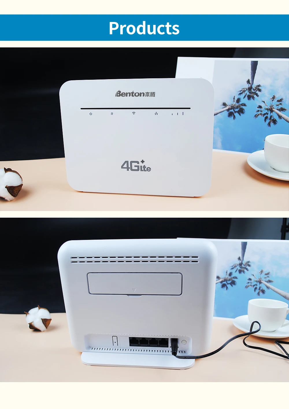 Benton Dual Band AC1200Mbps 4G SIM WiFi Router WiFi5 2.4G 5.8G 4G 4G+ Router with SIM Card Slot VPN WAN LAN 4G LTE WiFi Hotspot