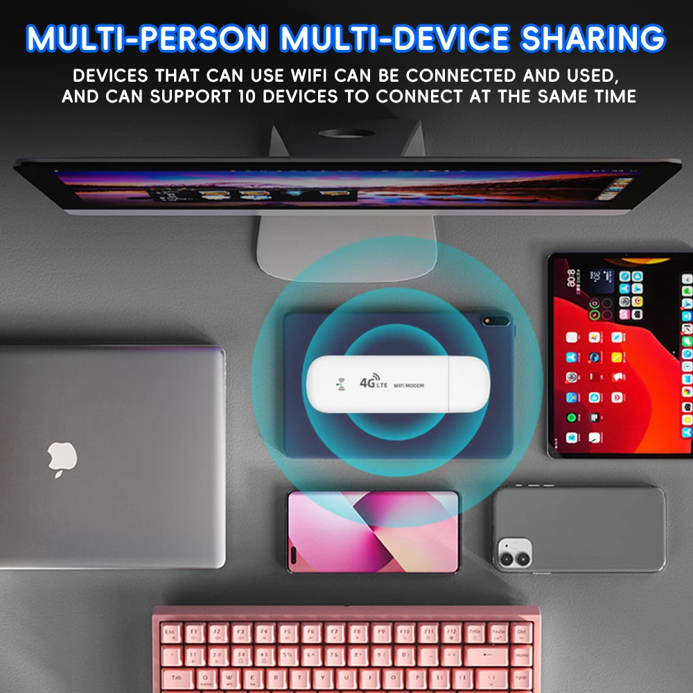 OPTFOCUS WiFi6 LTE Modem Wireless WiFi USB Router Pocket WiFi Hotspot 150Mbps MINI Portable Hotspot SIM Router For Home & Car OPTFOCUS WiFi6 LTE Modem Wireless WiFi USB Router Pocket WiFi Hotspot 150Mbps MINI Portable Hotspot SIM Router For Home & Car
