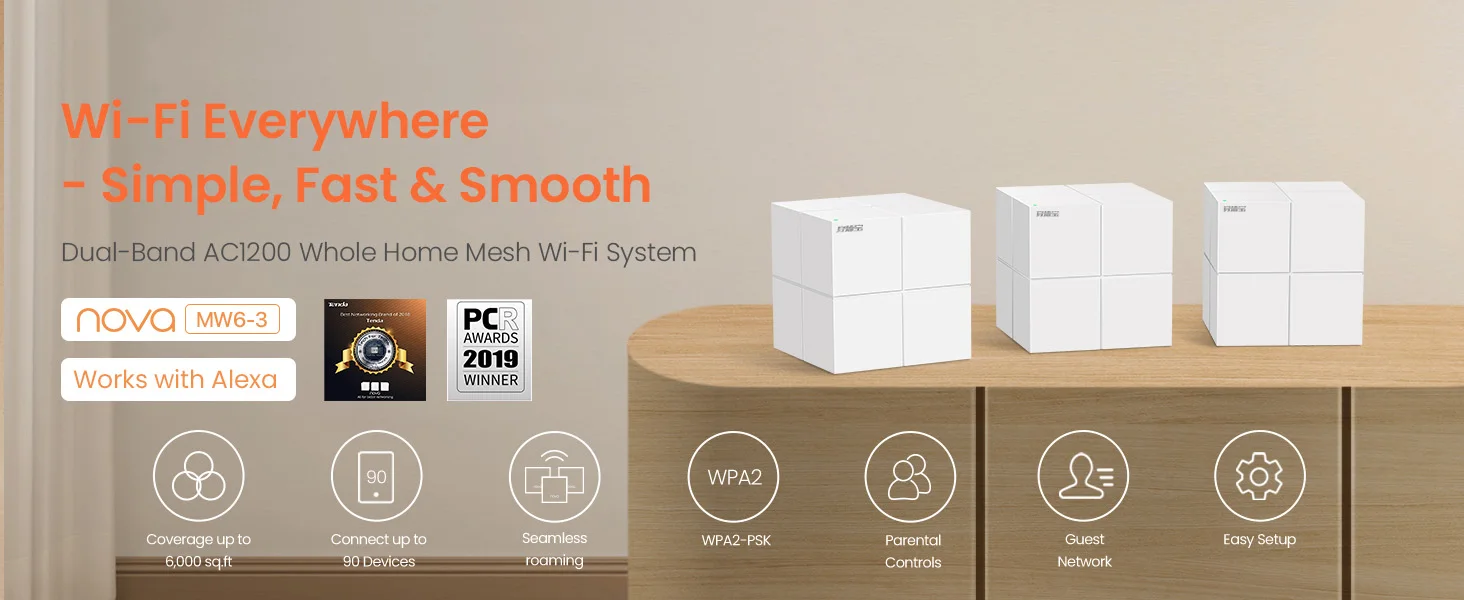 New Tenda AX3000 WiFi6 Mesh System EX/MX12 Wireless Router WiFi Upto 7000 sq.ft Wi-Fi Range Extender EU/US/UK Plug Hot Sale