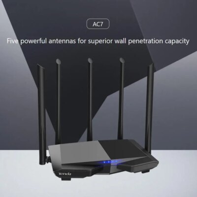 Tenda AC7 Dual Band Wireless AC1200 Router Wifi Range Repeater with 5*6dBi High Gain Antennas Wider Coverage Wi-Fi Extender - Image 2