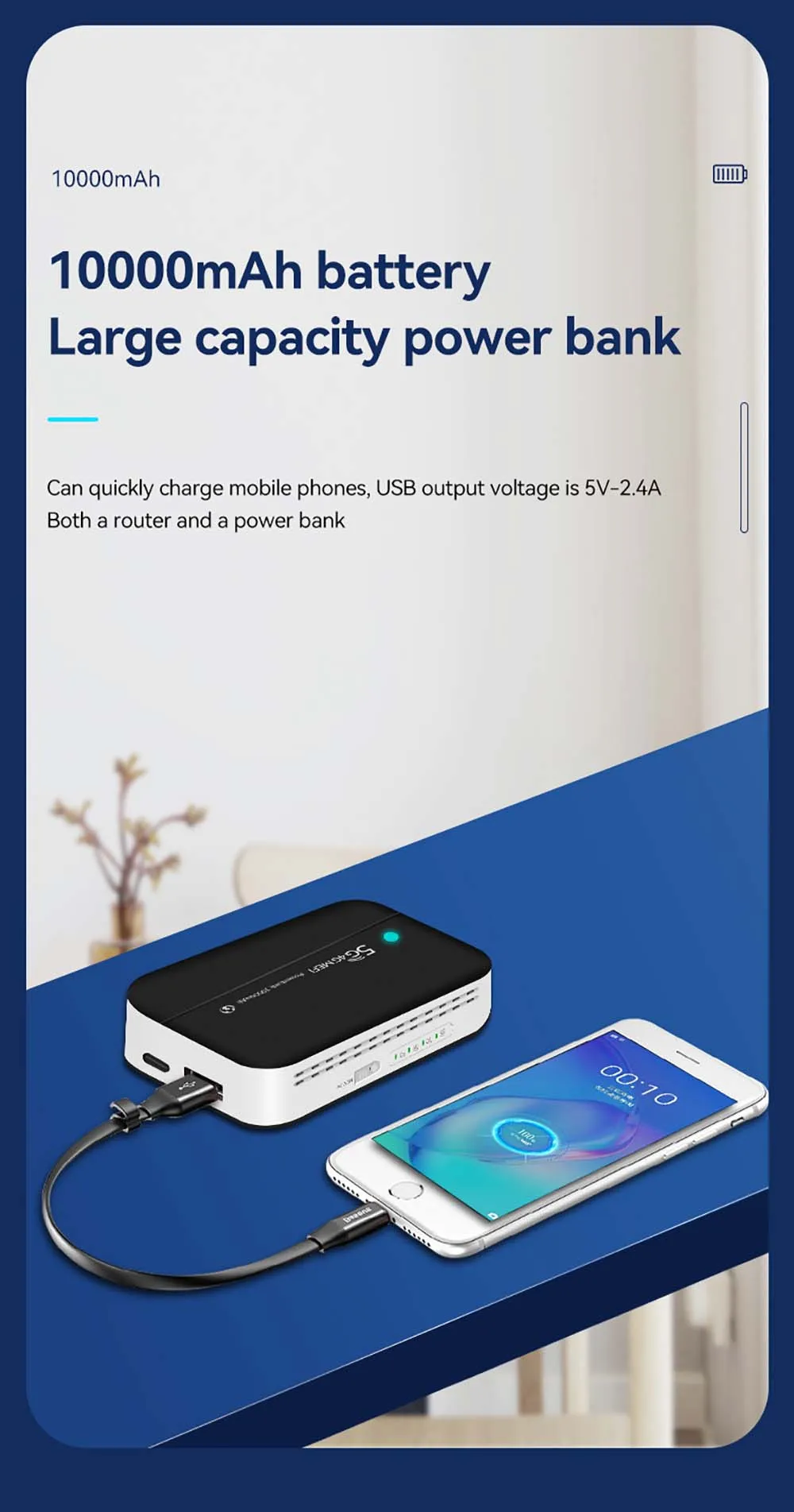 Modem Wifi Sim Card Unlocked 4G Lte Wireless Wifi Router 10000mAh Oem Wifi Modem Pocket 10 User