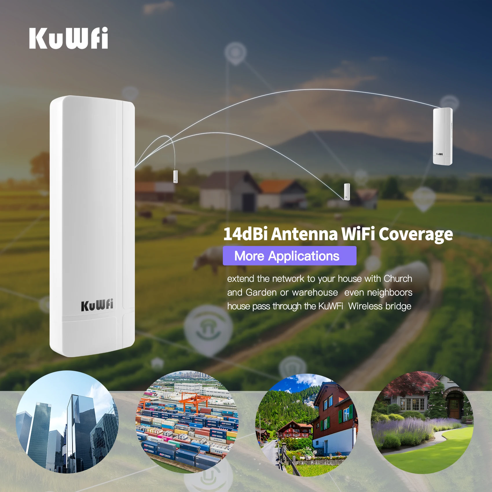 KuWFi 900Mbps Outdoor CPE Wireless Bridge 5GHz Wifi Bridge Long Range Extender Access AP Wifi Coverage Point to Point 3KM KuWFi 900Mbps Outdoor CPE Wireless Bridge 5GHz Wifi Bridge Long Range Extender Access AP Wifi Coverage Point to Point 3KM