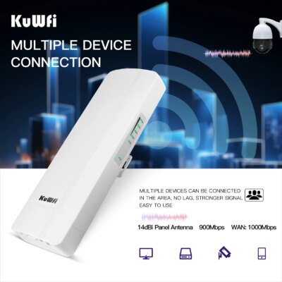 KuWFi 900Mbps Outdoor CPE Wireless Bridge 5GHz Wifi Bridge Long Range Extender Access AP Wifi Coverage Point to Point 3KM - Image 4