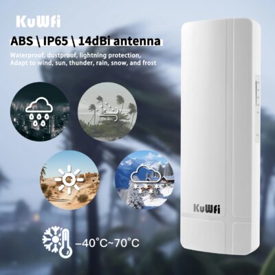 KuWFi 900Mbps Outdoor CPE Wireless Bridge 5GHz Wifi Bridge Long Range Extender Access AP Wifi Coverage Point to Point 3KM - Image 2