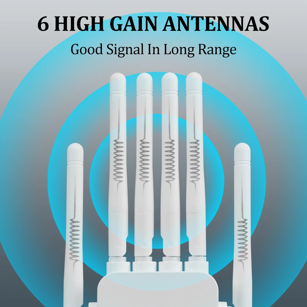 OPTFOCUS WiFi Repeater 1200Mbps 5G 2 Lan Signal Repetidor Wireless Wifi Extender Amplificador 6 Antennas Wifi Amplifier Booster OPTFOCUS WiFi Repeater 1200Mbps 5G 2 Lan Signal Repetidor Wireless Wifi Extender Amplificador 6 Antennas Wifi Amplifier Booster