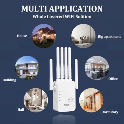 OPTFOCUS WiFi Repeater 1200Mbps 5G 2 Lan Signal Repetidor Wireless Wifi Extender Amplificador 6 Antennas Wifi Amplifier Booster - Image 4