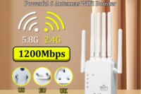 OPTFOCUS WiFi Repeater 1200Mbps 5G 2 Lan Signal Repetidor Wireless Wifi Extender Amplificador 6 Antennas Wifi Amplifier Booster
