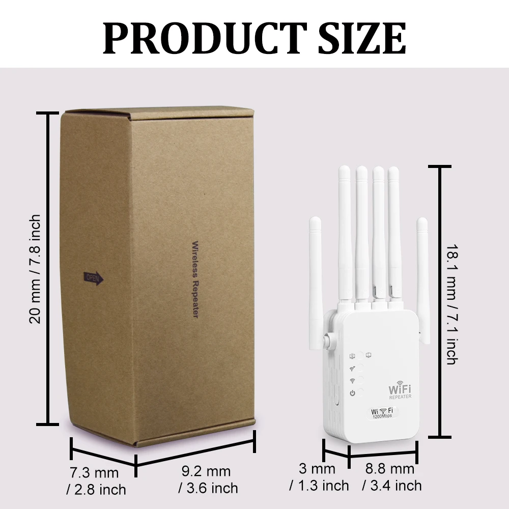 OPTFOCUS WiFi Repeater 1200Mbps 5G 2 Lan Signal Repetidor Wireless Wifi Extender Amplificador 6 Antennas Wifi Amplifier Booster OPTFOCUS WiFi Repeater 1200Mbps 5G 2 Lan Signal Repetidor Wireless Wifi Extender Amplificador 6 Antennas Wifi Amplifier Booster