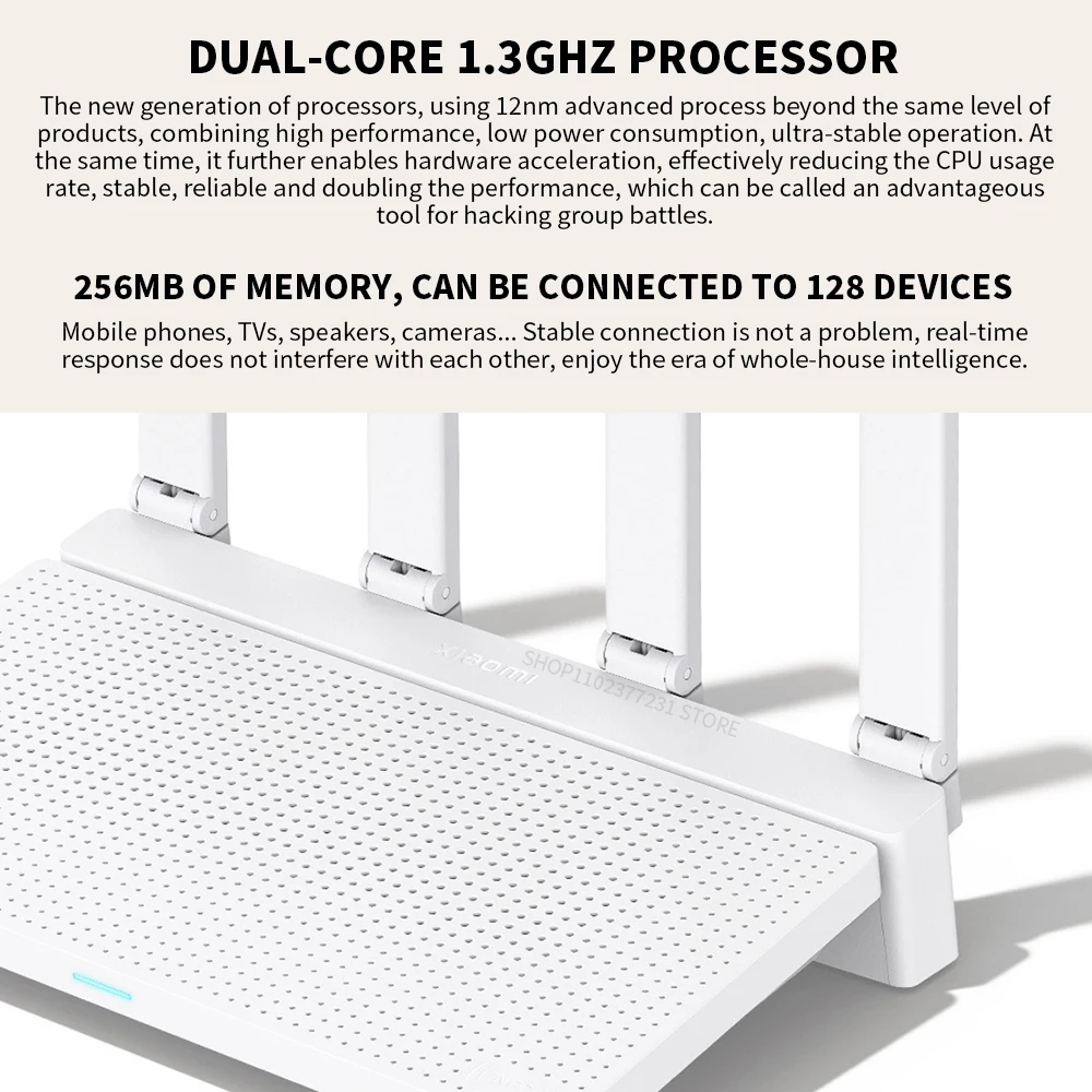 2024 NEW Original Xiaomi AX3000T Router 5GHz 160MHz Broadband 1.3GHz Processor High Speed NFC Connection For Home Office Games