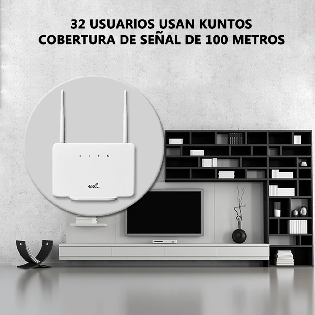4G Wireless Router 300Mbps 4G Router Wireless Modem External Antenna with Sim Card Slot EU Plug for Home Travel Work