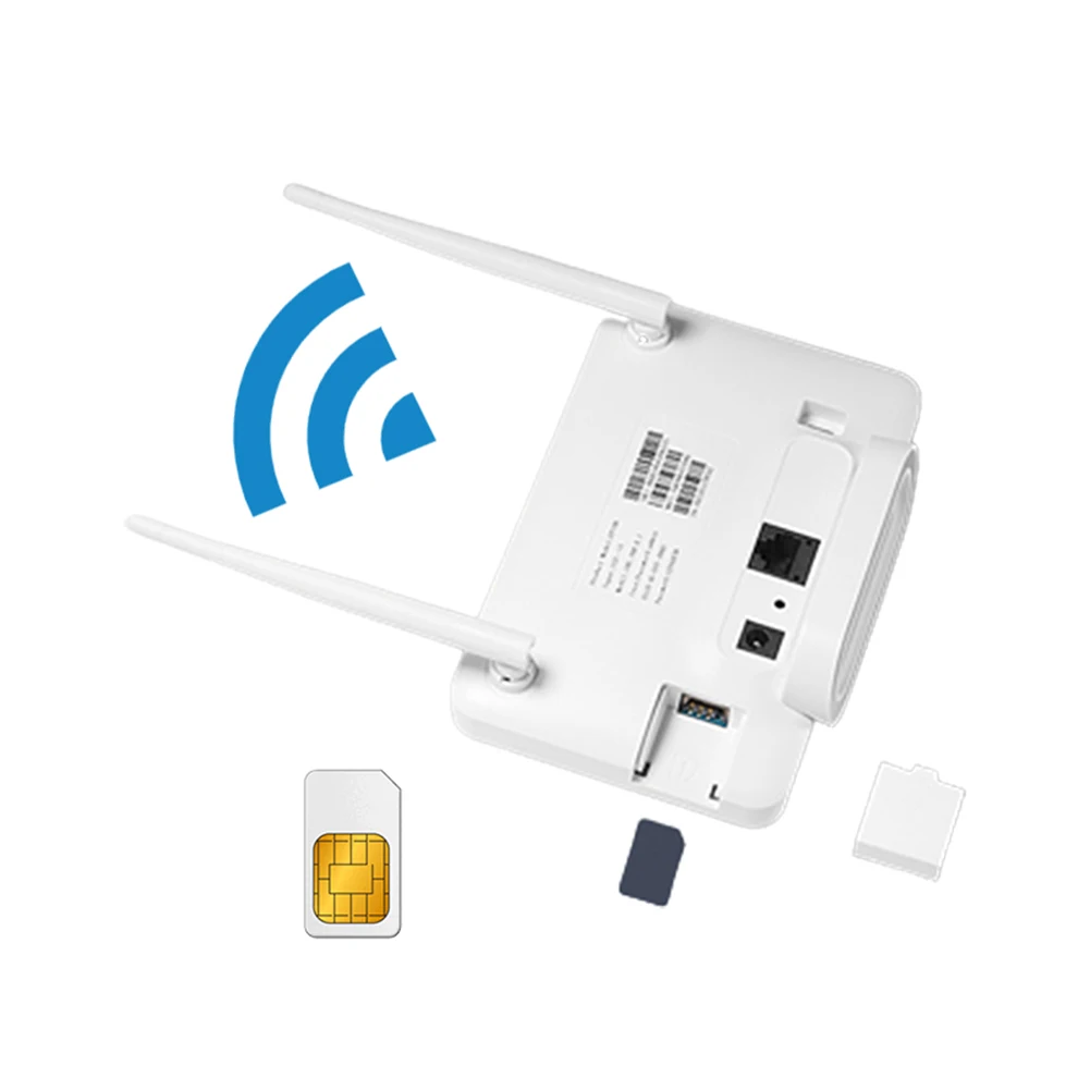 4G Wireless Router 300Mbps 4G Router Wireless Modem External Antenna with Sim Card Slot EU Plug for Home Travel Work