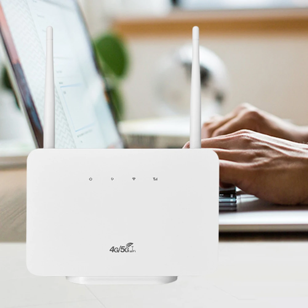 4G Wireless Router 300Mbps 4G Router Wireless Modem External Antenna with Sim Card Slot EU Plug for Home Travel Work
