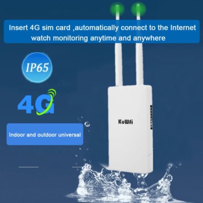 KuWFi Waterproof Outdoor 300Mbps WiFi Router CAT4 4G LTE Routers 3G/4G SIM Card Router Modem for IP Camera/Outside WiFi Coverage - Image 3