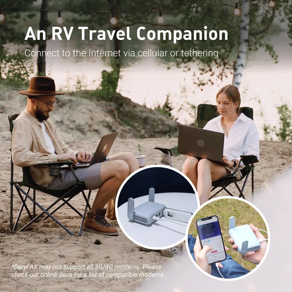 GL.iNet GL-MT3000 (Beryl AX) Wi-Fi 6 Wireless Travel Gigabit Router, Connect Public & Hotel Wi-Fi, Captive Portal, Cybersecurity GL.iNet GL-MT3000 (Beryl AX) Wi-Fi 6 Wireless Travel Gigabit Router, Connect Public & Hotel Wi-Fi, Captive Portal, Cybersecurity