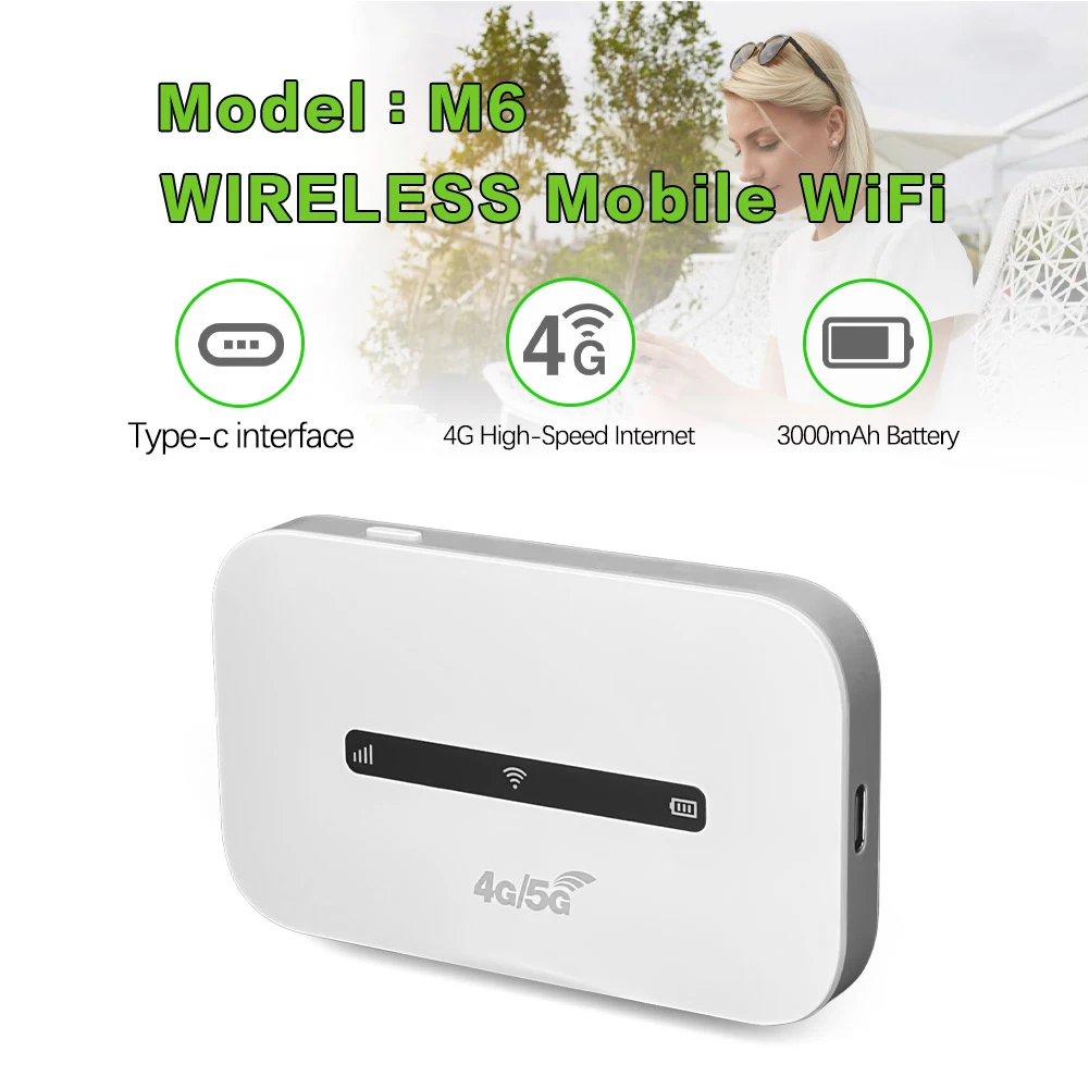 4G LTE Mobile WiFi Router 150Mbps Wireless Internet Router with SIM Card Slot Pocket Mobile Hotspot for Home Office Car Travel