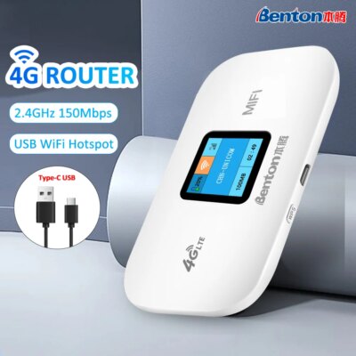 Benton Unlock 3G 4G MiFi 150Mbps Portable WiFi Mobile Pocket WiFi Router USB WiFi 4G SIM Router 4G LTE Router for SIM Card