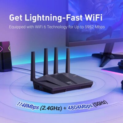 GL.iNet Flint 2 (GL-MT6000) home and office router, 8-Stream Wi-Fi 6 technology,OpenWrt,2.5G Ethernet ports,Parental control - Image 3