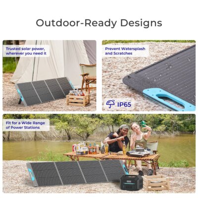 Renogy 200W Portable Solar Panel, IP65 Waterproof Foldable Solar Panel Power Backup, Solar Charger for Power Station RV Camping - Image 3
