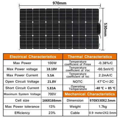 12V Flexible Solar Panel 600W 100W 200W 300W 400W 500W Bendable Waterproof Monocrystalline Best Solar Panel China for RV Boat - Image 4