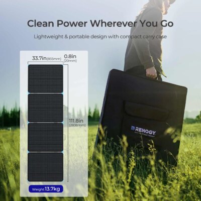 Renogy 220/400W Lightweight Portable Solar Suitcase, Foldable Solar Panel with Kickstands for RV,Camping, Off Grid System - Image 2