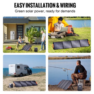 VEVOR Portable Monocrystalline Solar Panel Foldable ETFE Charger Efficiency Panel Waterproof for Power Stations Camping Hiking - Image 6