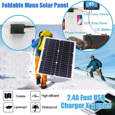 110V/220V 6000W Inverter Solar Power Generation System Solar Panel 12V 30A Controller Complete Power Generation Kit Charger - Image 4
