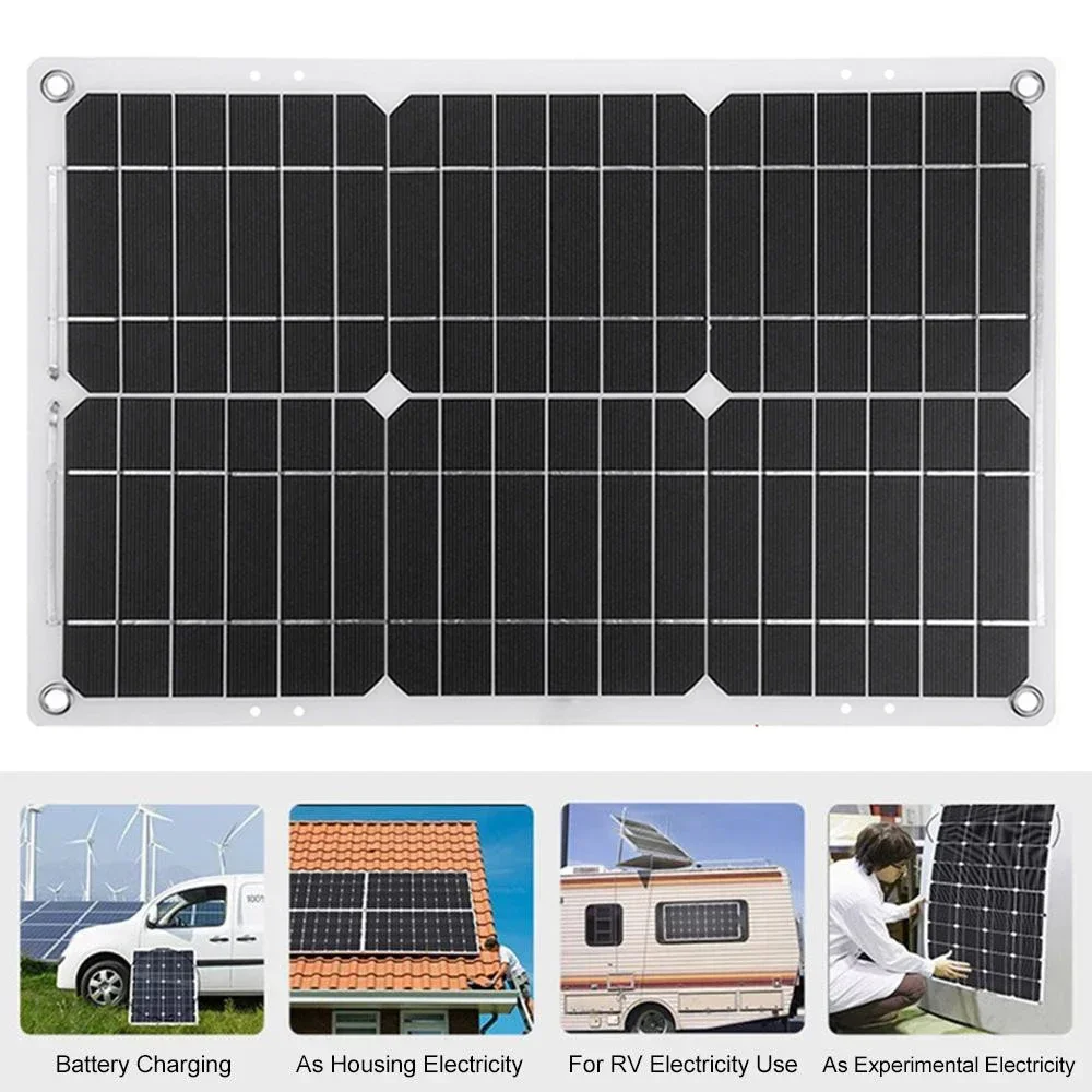 110V/220V 6000W Inverter Solar Power Generation System Solar Panel 12V 30A Controller Complete Power Generation Kit Charger