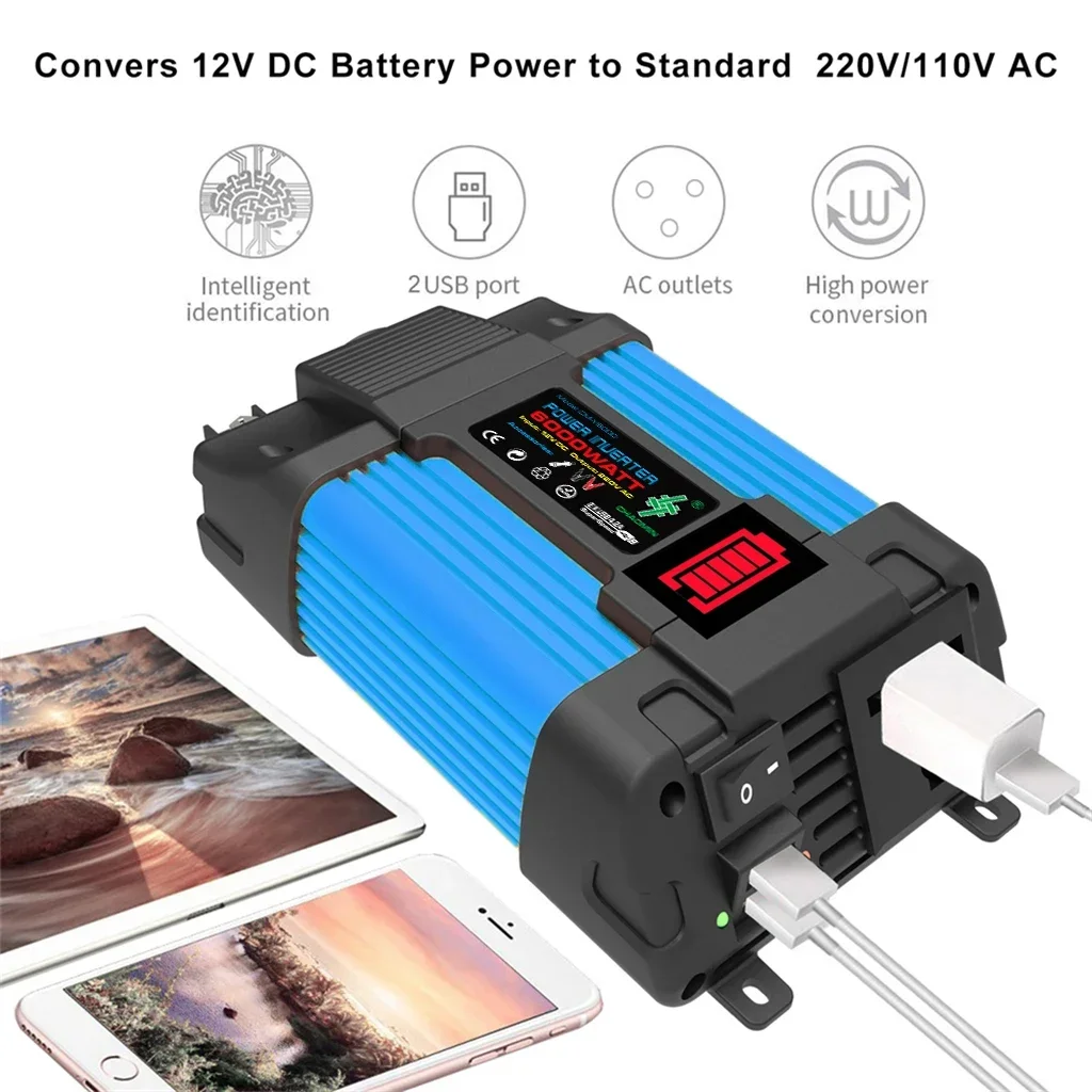 110V/220V 6000W Inverter Solar Power Generation System Solar Panel 12V 30A Controller Complete Power Generation Kit Charger