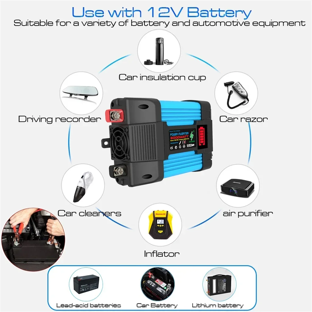 110V/220V 6000W Inverter Solar Power Generation System Solar Panel 12V 30A Controller Complete Power Generation Kit Charger