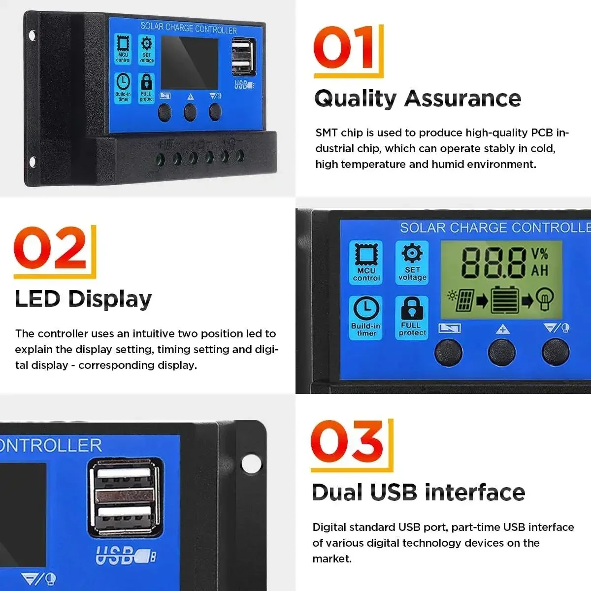 110V/220V 6000W Inverter Solar Power Generation System Solar Panel 12V 30A Controller Complete Power Generation Kit Charger
