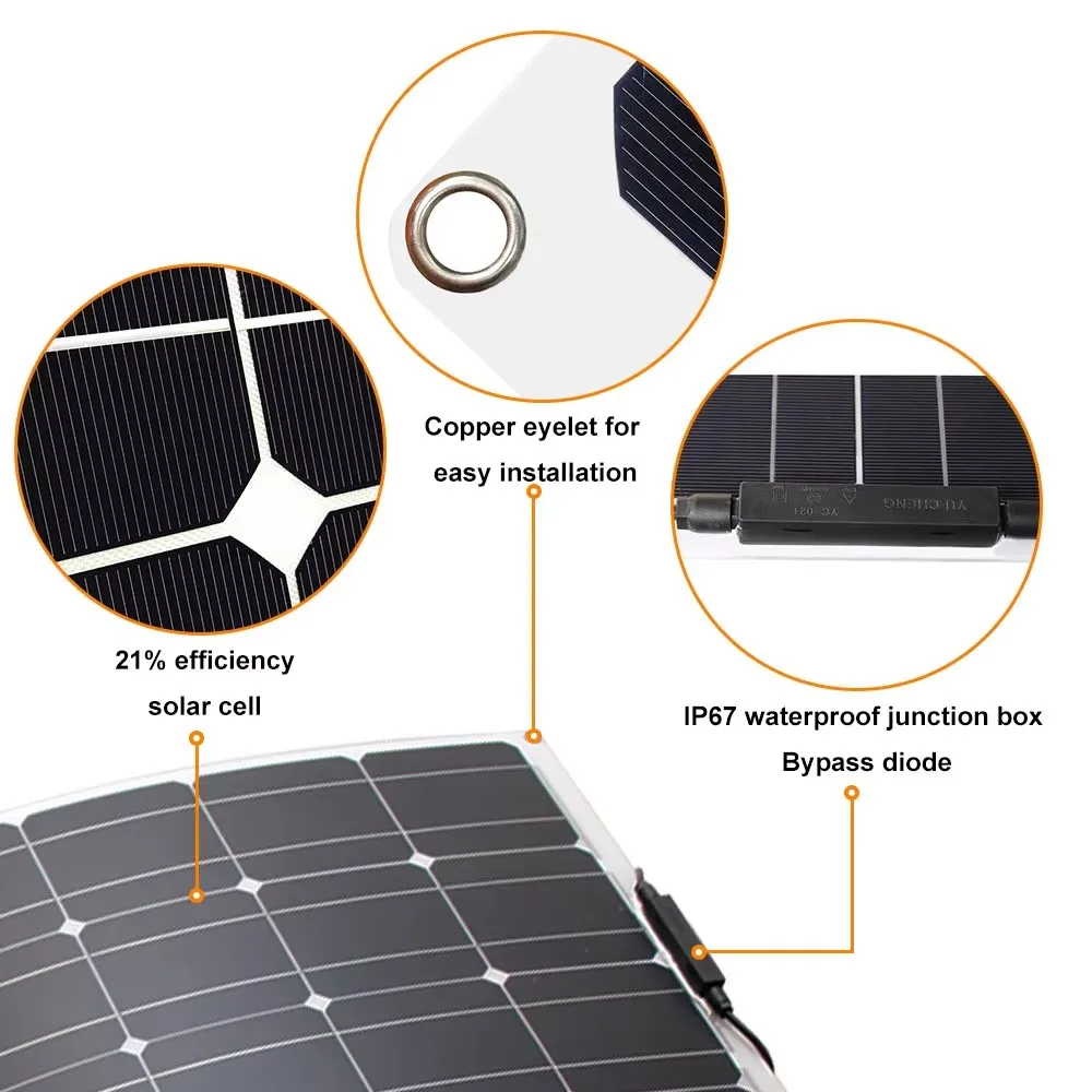 Solar Panel Kit 300w 200w 100w Flexible Solar Panels 12v 24v High Efficiency Battery Charger Module Solar Panel Kit 300w 200w 100w Flexible Solar Panels 12v 24v High Efficiency Battery Charger Module