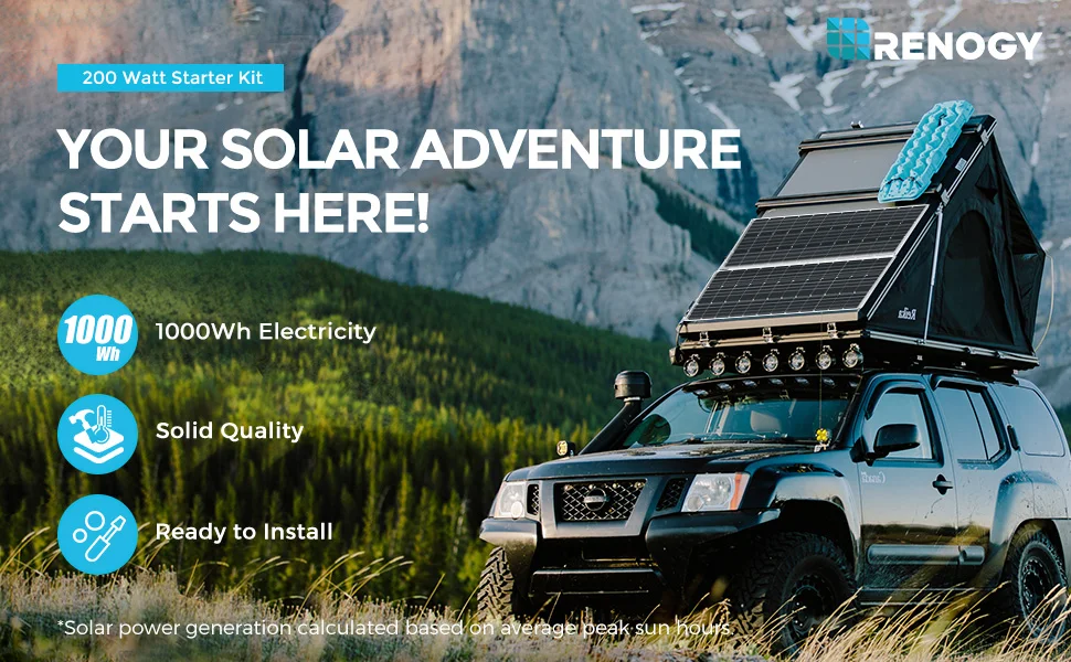 Renogy 200W 12V Solar Panel Kit, 2x100W Panels & 30A PWM Charge Controller, for RV/Boat/Camper/Off-Grid